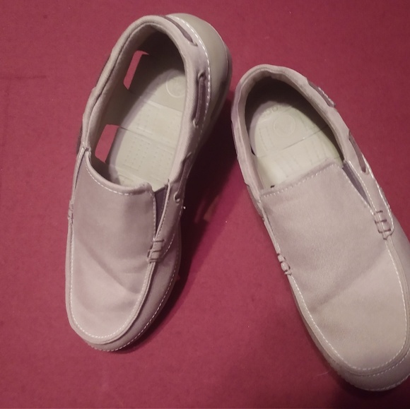 Crocs Khaki Beach Line Boat Shoes Mens 9 - Picture 5 of 8